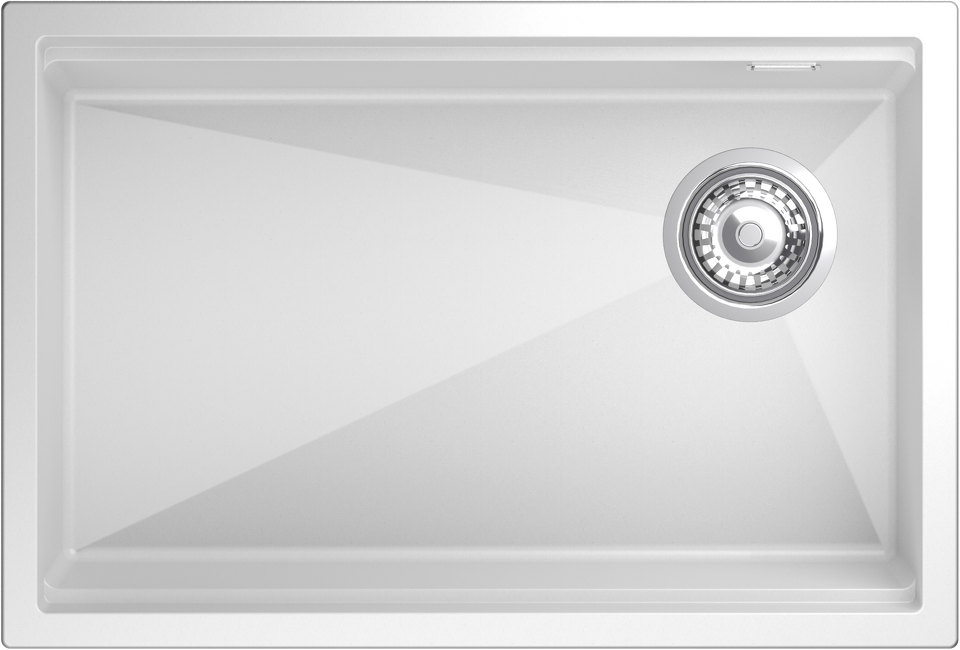 Фото Гранитная мойка Rivelato LINO 654-R 1-чаш 650*440 Белый 101