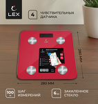 Превью картинка Lex LXBS 9014 напольные умные весы до 180кг, красные #2