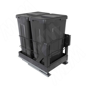 Картинка PULSE MOVEBOX F40 Система сортировки и хранения, платформа, 2 емкости (2x21), креп. фасада, полн.выдв., плавн.закр., графит (WRB402-42DGHFS)