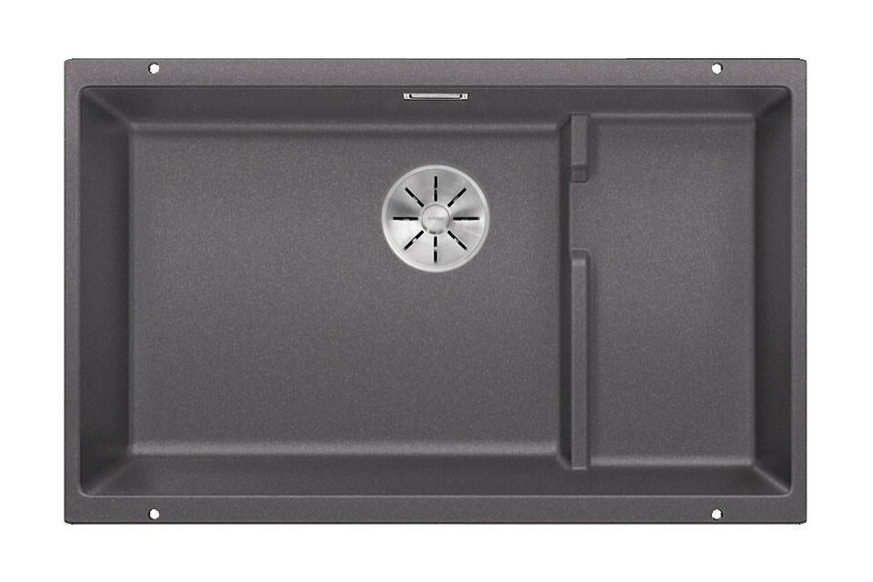 Фото Гранитная мойка Blanсo SUBLINE 700-U Level SILGRANIT PuraDur темная скала с отв.арм. InFino