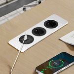 Превью картинка PULSE ДЕСК Открытый блок розеток, 254*80 мм, 2 розетки, 1 USB, 1 USB Type-C, быстрая зарядка, серебро, DESK (DS-S-2S1A1C-F-AL) #5