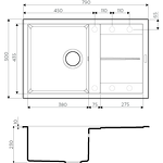 Превью картинка Гранитная мойка Omoikiri Sumi 79-PL Tetogranit/платина #2