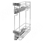 Превью картинка Vibo ROUND Двухуровневая корзина в верхн. яр. 150 мм (бутылочница), бок. крепл. лев., с направл. Nova Pro (EPQGM152SXSCGM) #1