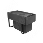 Превью картинка PULSE EASYBOX F30 Корзина встраиваемая для мусора выдвижная с доводчиком и крышкой-полкой, объём 19 (1x19) л, цвет тёмно-серый (EMB301-19DG) #1