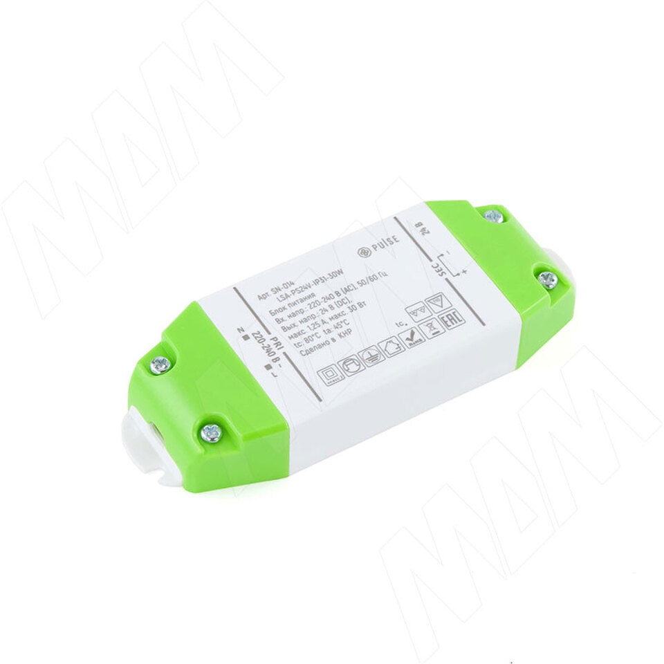 Фото PULSE Блок питания AC-230/DC-24V, IP20, 30W (LSA-PS24V-IP31-30W)