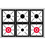 Превью картинка Центр варочный ILVE  P366DDWSY/SS нержавеющая сталь (фурн. сатинированная сталь) #2