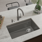 Превью картинка Гранитная мойка Rivelato LINO 654-R 1-чаш 650*440 Серый 803 #3