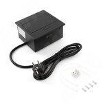 Превью картинка PULSE ПОП-АП Выдвижной блок розеток, 137*134 мм, 1 розетка, 1 USB, 1 USB Type-C, черный, POP-UP (PU-S-1S1A-BL) #2