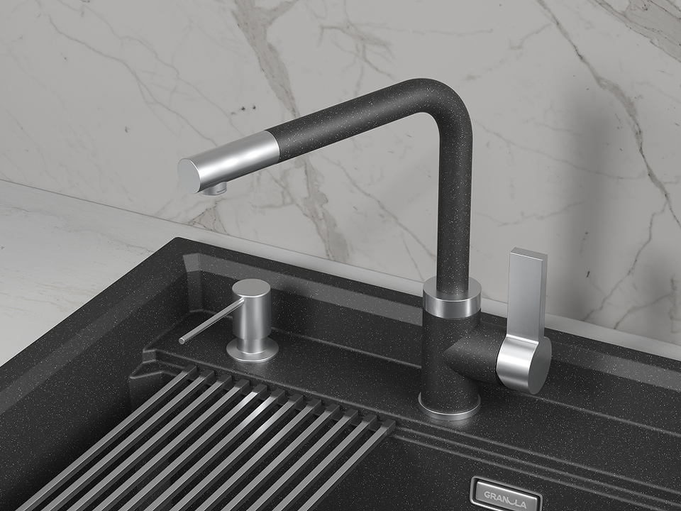 Фото Смеситель для кухни GRANULA 5504, ЧЕРНЫЙ