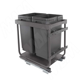 Картинка Vibo KOMBI 2.0 M40W Система сортировки и хранения, 2 емкости (20л+20л), креп. фасада, полн.выдв., плавн.закр., направл. Nova Pro, без крышек. (KOMBI2GME402SCGM)