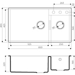 Превью картинка Гранитная мойка Omoikiri Tedori 85-2-U-BL Tetogranit/черный #2