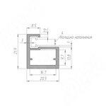 Превью картинка PULSE LINEA Профиль рамочный узкий, 20х22х8 мм, золото брашированное (анод), L-6000 (FP00738GLB) #4
