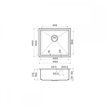 Превью картинка Металлическая мойка Omoikiri Kasen 49-16-INT-LG нерж. сталь/светлое золото #2