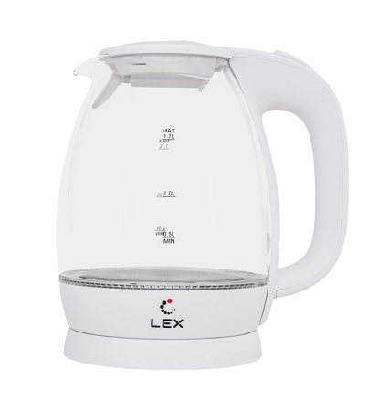 Картинка Lex LX 3002-3, чайник электрический (белый)