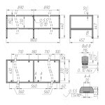Превью картинка PULSE Металлокаркас-тумба напольная для ТВ 1800x450x450мм, черный (RAL 9005, муар) (MF.03.1800x450x450.BLC) #5