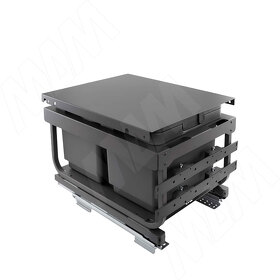 Картинка Vibo KOMBI 2.0 MINI M45W Система сортировки и хранения, 2 емкости (16л+16л), креп. фасада, полн.выдв., плавн.закр. направл. Nova Pro, крышка-полка (MKOMBI2GME452SCGMRF)