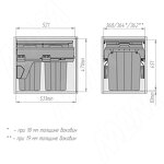 Превью картинка PULSE PROBOX F40 Система сортировки и хранения, 2 емкости (2x24), креп. фасада, полн.выдв., плавн.закр., крышка-полка, графит (MBN402-48DGMID) #6