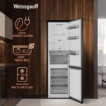 Превью картинка Холодильник с нижней морозилкой Weissgauff WRK 2000 Total NoFrost Inverter Black Inox #2