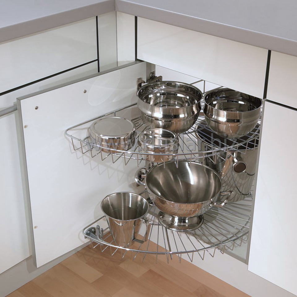 Фото Vauth-Sagel Карусель 2/4, распашной фасад 450 мм, корзины - сетка, хром