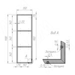 Превью картинка PULSE Металлокаркас-рамка для полок 1100x350мм черный (RAL 9005, муар) (MF.02.1100x350.BLC) #4