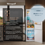 Превью картинка Холодильник с нижней морозилкой Weissgauff WRK 2010 D Inverter NoFrost Beige #7