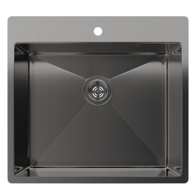 Картинка Rivelato RINOX 5450 PVD black нерж.сталь 1 чаша 540*500*200 мм