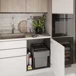 Превью картинка PULSE EASYBOX F45 Корзина встраиваемая для мусора выдвижная с доводчиком и крышкой-полкой, объём 50 (2x25) л, цвет тёмно-серый (EMB452-50DG) #6