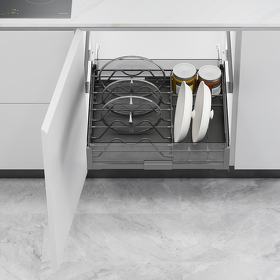 Картинка Duslar Корзина с держателем MATRIX для крышек, распашной фасад 600 мм, антрацит