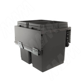 Картинка Vibo GLOBE 2.0 M50W Система сортировки и хранения, 2 емкости (30л+30л), креп. фасада, полн.выдв., плавн.закр., направл. Nova Pro, без крышек. (PG2GME502SCGM)