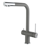 Превью картинка Смеситель для кухни Rivelato Lugano Г-обр. с краном питьевой воды D-35мм grigio metallizzato/cromo #1