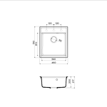 Превью картинка Гранитная мойка Omoikiri Daisen 46-BL Artgranit/черный #2