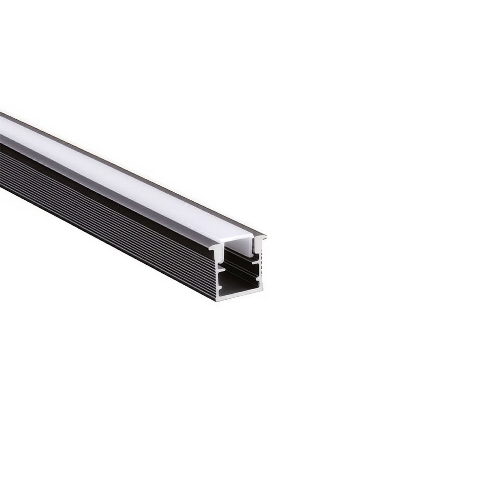 Фото Duslar Комплект из алюминиевого профиля и рассеивателя DLIGHT RUT, врезной, длина 3000 мм, антрацит/белый