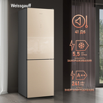 Превью картинка Холодильник с нижней морозилкой Weissgauff WRK 185 Total NoFrost Inverter Beige Glass #10