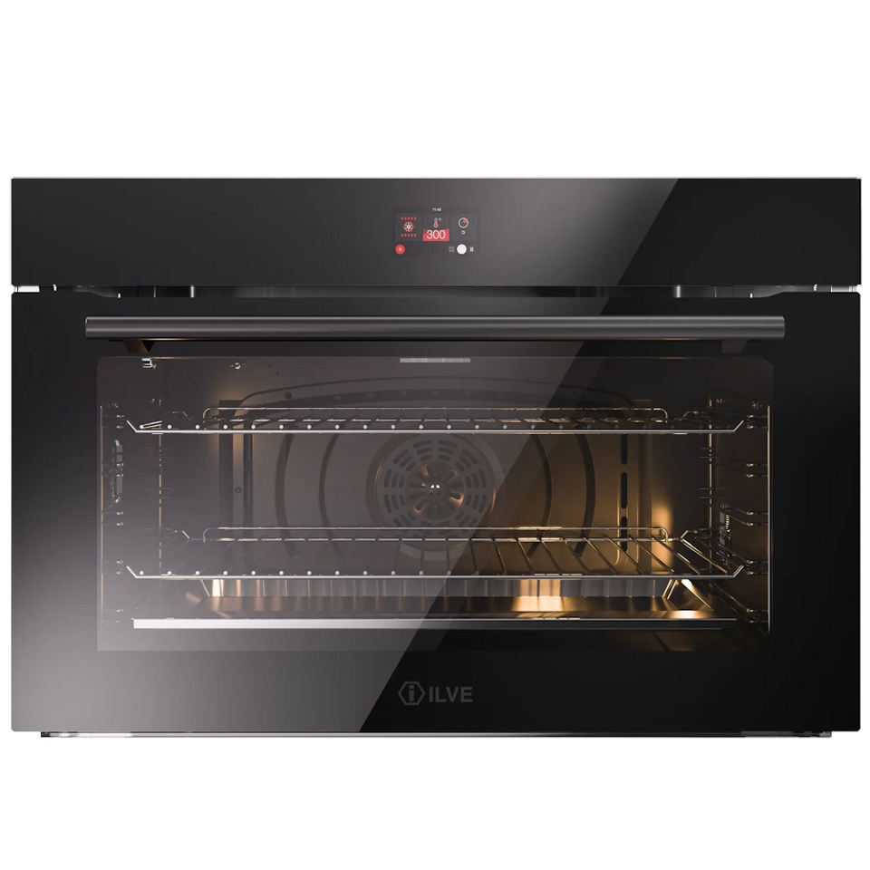 Фото Электрический духовой шкаф ILVE OV91GT31/BK глянцевый черный (фурн. матовый черный)