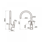Превью картинка Смеситель для кухни Omoikiri Wakayama-GM латунь/вороненая сталь #2