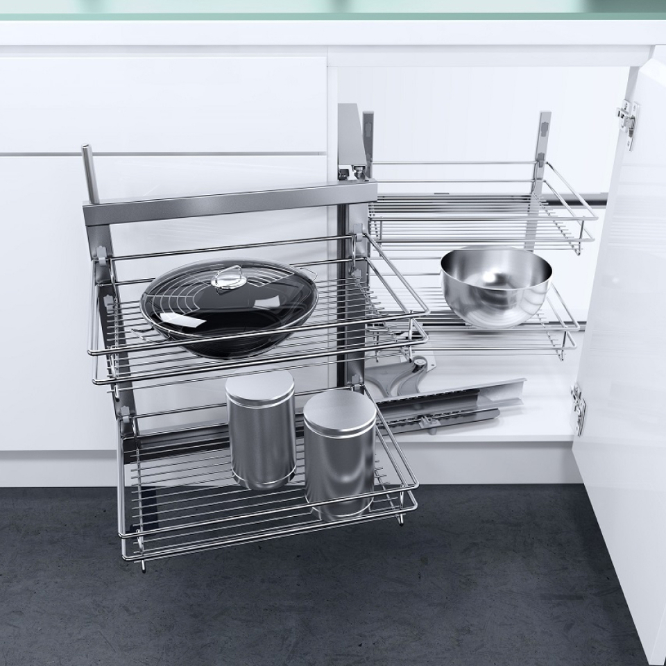 Фото Vauth-Sagel Волшебный уголок CLASSIC, распашной фасад 400-450 мм, левый, хром