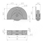 Превью картинка Robby ЛОЙ 50-2 Опора колесная D50 мм прямоходная, прорезиненное колесо, серый, LOY 50-2 (CST18),  Мебельное колесо #2