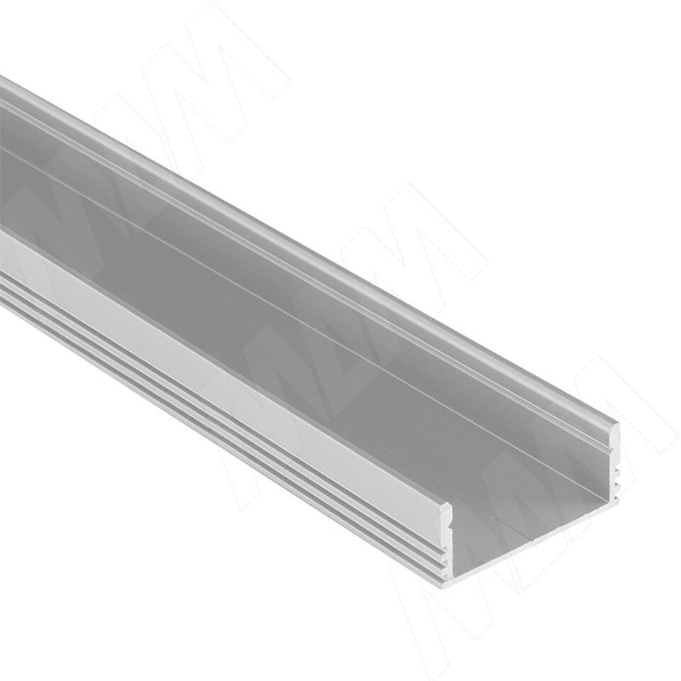 Фото PULSE Профиль SM4, накладной широкий, серебро, 28х12мм, L-2000 (LSP-SM4-ALU-2000-0)