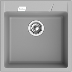 Превью картинка Кварцевая мойка Rivelato RAUM 50 1-чаша 510*510мм grigio metallizzato #1