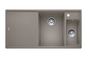 Картинка Blanсo AXIA III 6 S SILGRANIT PuraDur серый беж чаша справа, разделочный столик ясень c кл.-авт. InFino