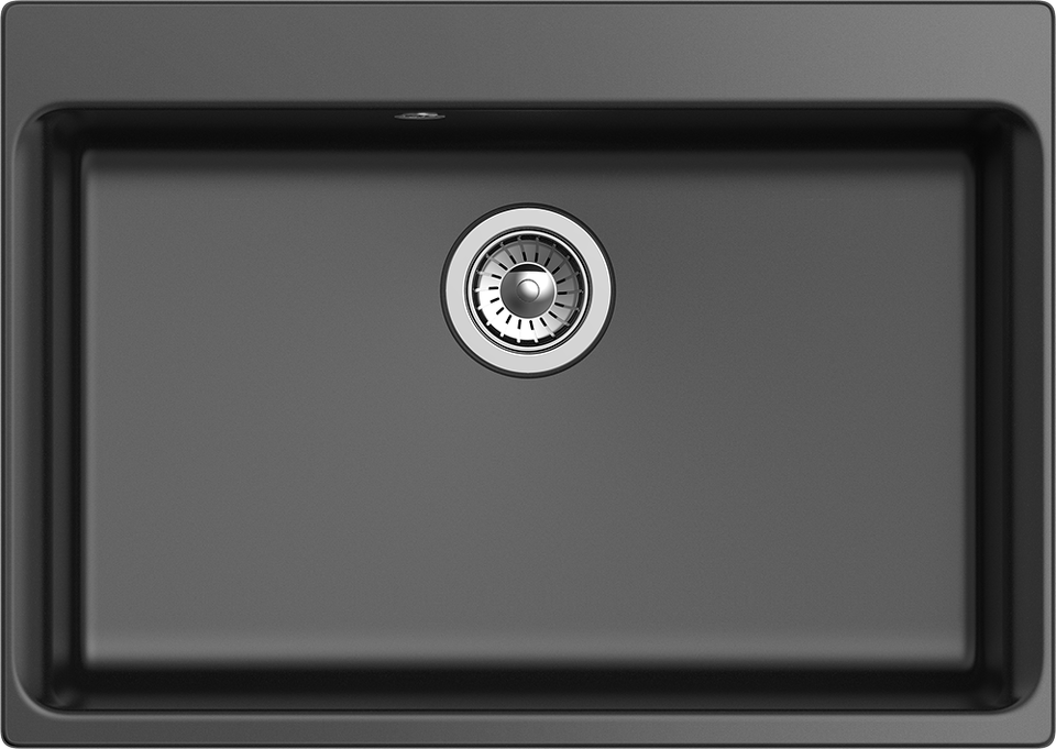 Фото Кварцевая мойка Rivelato AXEL 70 1-чаша 730*520мм antracite