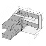 Превью картинка Vibo LAMINA Угловой механизм FLYBOX, 2 уровня, 4ре корзины, плавн.закр, универсальный, графит, комплект (FLYB45LGMNP) #6