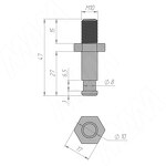 Превью картинка Robby Штифт М10 для колесных опор ФЕРРАРИ/FERRARI, КОО 65/KOO 65, ФРОГ 38/FROG 38, ФРОГ 50/FROG 50, РИНО/RHINO, СКАЙ 60/SKY 60 (FIX12 M10),  Мебельное колесо #2