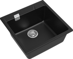 Превью картинка Кварцевая мойка Rivelato RAUM 50 1-чаша 510*510мм nero #2