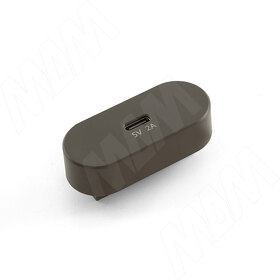 Картинка PULSE ТРЭК Разъем USB Type-C, модуль, 24 В, 10 Вт, антрацит, TRACK (TK24-INT-USBC-AN)