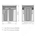 Превью картинка PULSE PROBOX LT F45 Система сортировки и хранения, 2 емкости (2x27), креп. фасада, полн.выдв., плавн.закр., графит (BRD452-54DG) #3