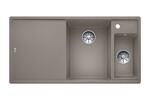 Превью картинка Гранитная мойка Blanсo AXIA III 6 S SILGRANIT PuraDur серый беж чаша справа, разделочный столик ясень c кл.-авт. InFino #1