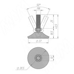 Превью картинка PULSE Ножка мебельная на подвижном шарнире, M8x25, черная (PI77.M8x25) #3