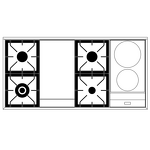 Превью картинка Центр варочный ILVE P12FIDQNE3/MGP матовый графит (фурн. медь) #2