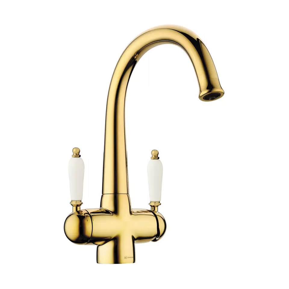 Фото Смеситель для кухни Omoikiri Okinawa 2-G латунь/золото